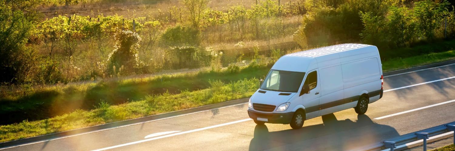 Van on road