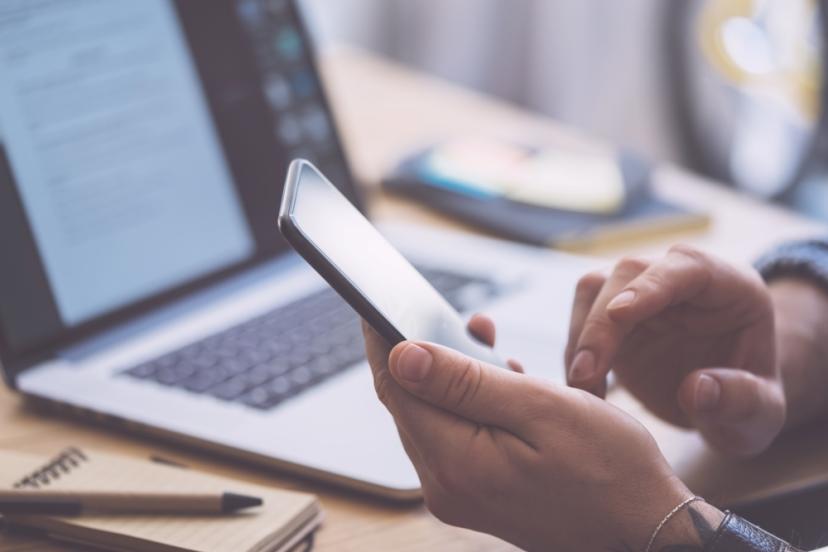 Laptop and phone